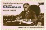 ROOSEVELT WITH STAMP COLLECTION 1075 Indian Post